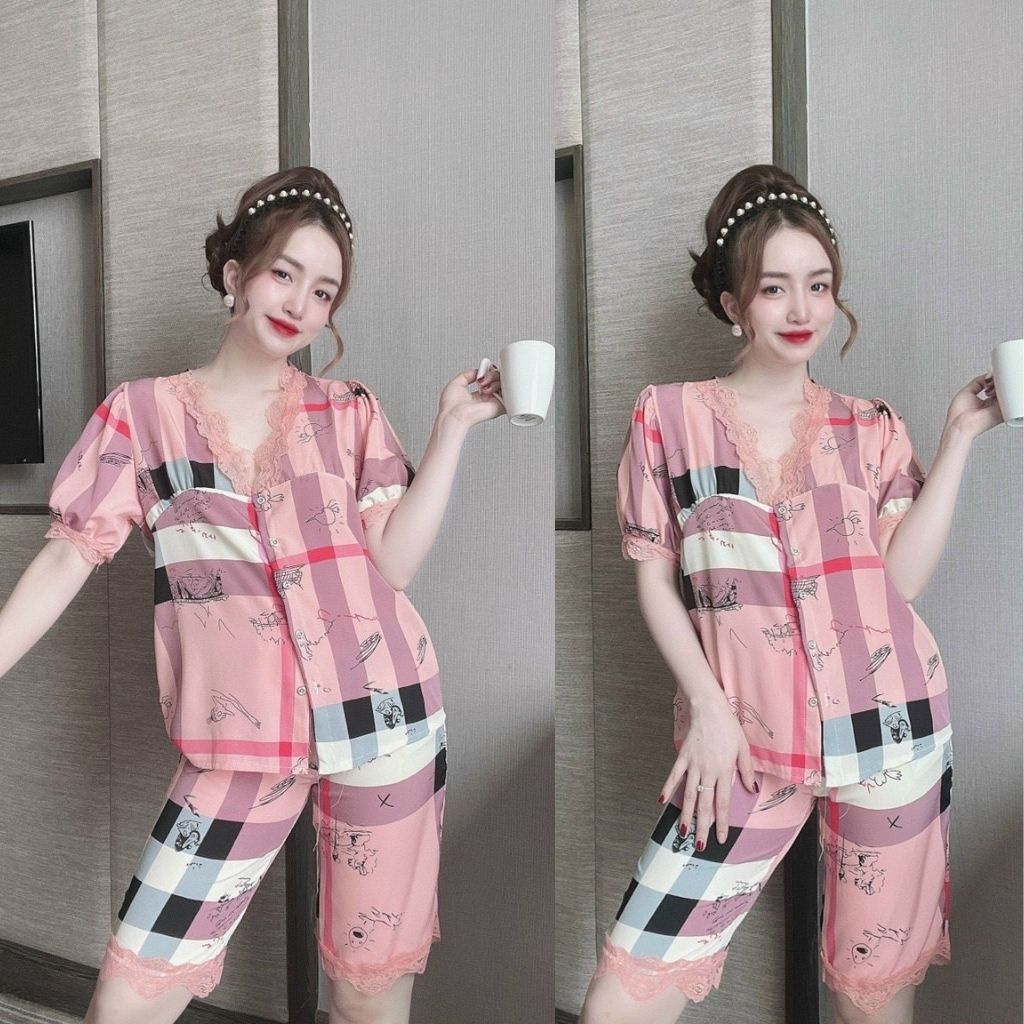 Đồ ngủ Pijama ❣️FREE SHIP❣️Đồ ngủ Nữ Dễ Thương Lụa Cao Cấp mềm mịn &lt; 63Kg