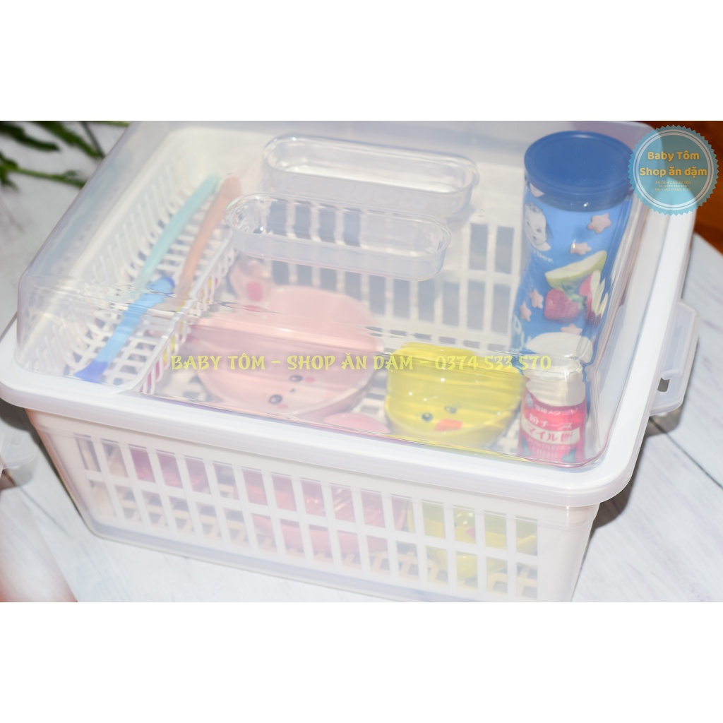 Gía úp bát INNOMATA Nhật Bản,giá úp đồ ăn dặm cho bé NPP Baby Tôm