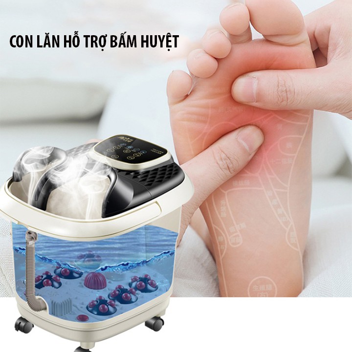 Bồn Massage chân Tự Động Làm Nóng Nước Có Remote, Bồn Ngâm Chân, Giúp Lưu Thông Khí Huyết, Obis BK, 12L BH 12 tháng