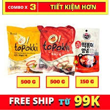 ( COMBO ) BÀNH GẠO HÀN QUỐC TOPOKKI 500 G (PHÔ MAI,THƯỜNG ) + 1 GÓI SỐT TOKBOKKI HÀN QUỐC 150G