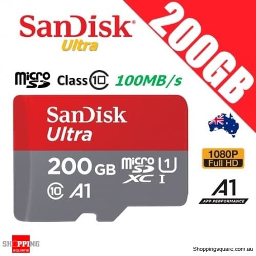 Thẻ Nhớ Sandisk Ultra A1 Microsd 200gb 100 Mbps Class 10 U1