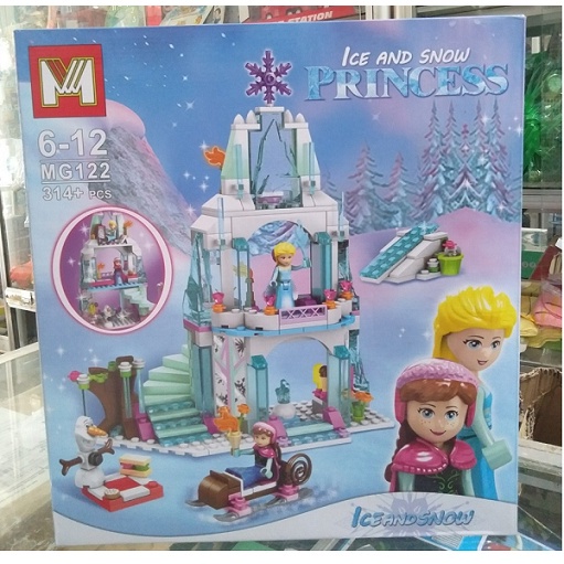 Lắp ghép xếp hình lego friend MG122 lâu đài Elsa 314 pcs