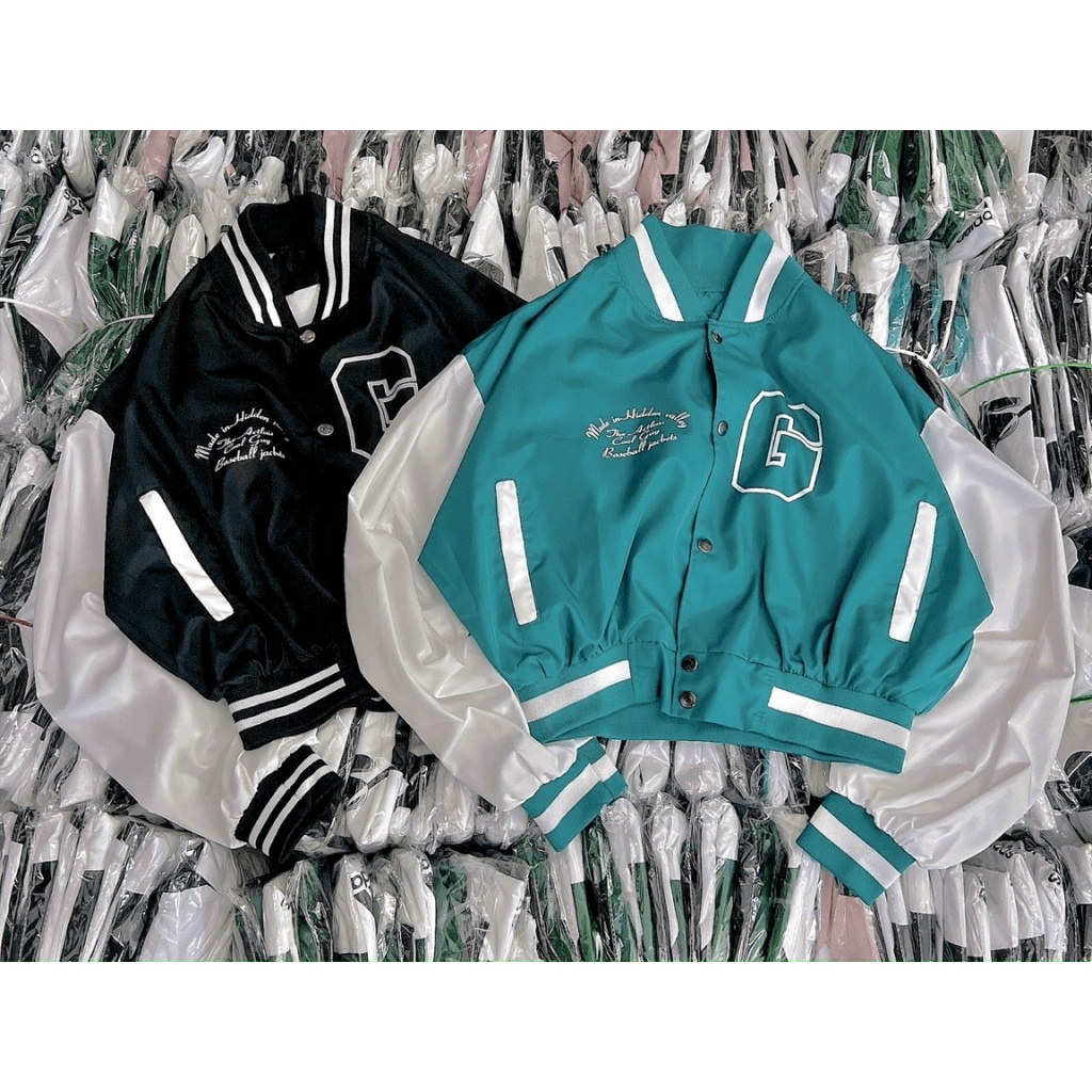 Áo Khoác Bomber Nữ Form Lửng Phối Màu In Chữ G Cực Xinh Mẫu Mới Cực HOT -  CLITUS FASHION