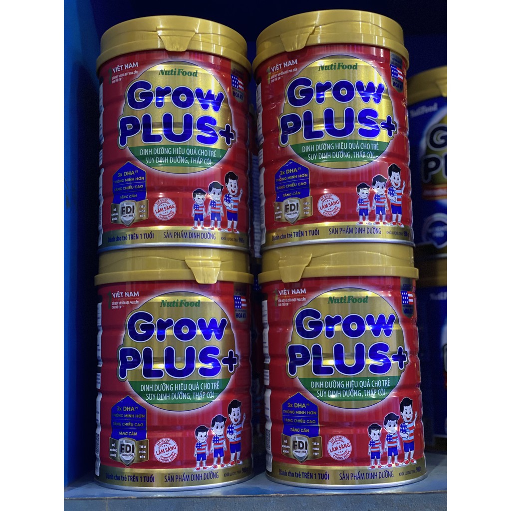 Sữa bột Nuti Grow Plus Đỏ 900g ( Mẫu Mới )