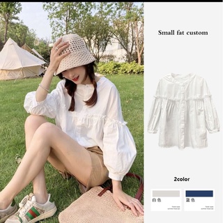 Áo babydoll cổ tàu tay lỡ ulzzang áo kiểu nữ