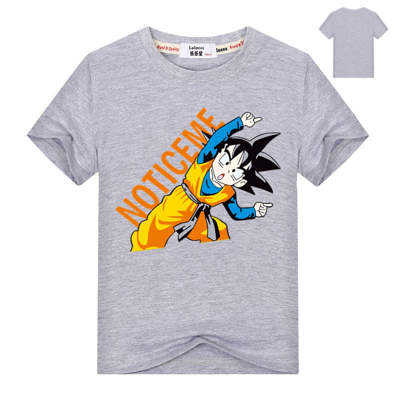 Áo thun cotton ngắn tay họa tiết Dragon Ball Z Goku thời trang mùa hè cho bé trai