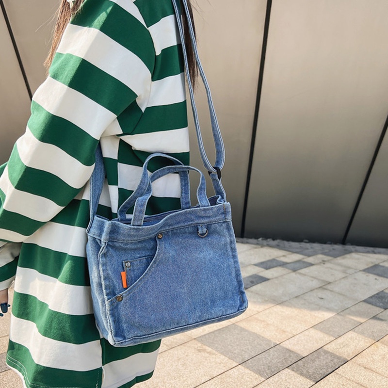 Túi Đeo Chéo Vải Denim Thời Trang Cho Nữ Ví