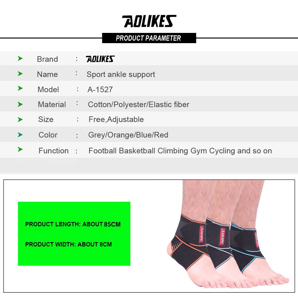 Bộ 2 quấn khớp cổ chân AOLIKES A-1527 bảo vệ mắt cá chân khi chơi thể thao sport ankle protector
