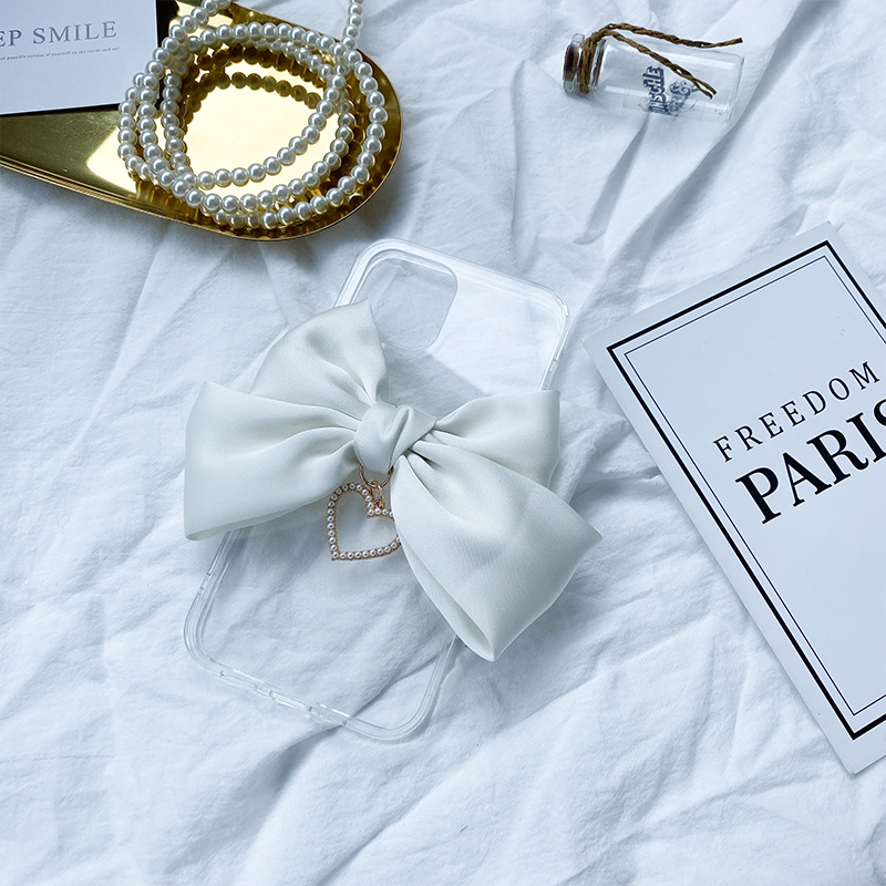 Ốp lưng trong suốt hình nơ cho IPhone 12mini 11/12 Pro Max/8 Plus/12 Mini/7/8/X/XsMax | BigBuy360 - bigbuy360.vn