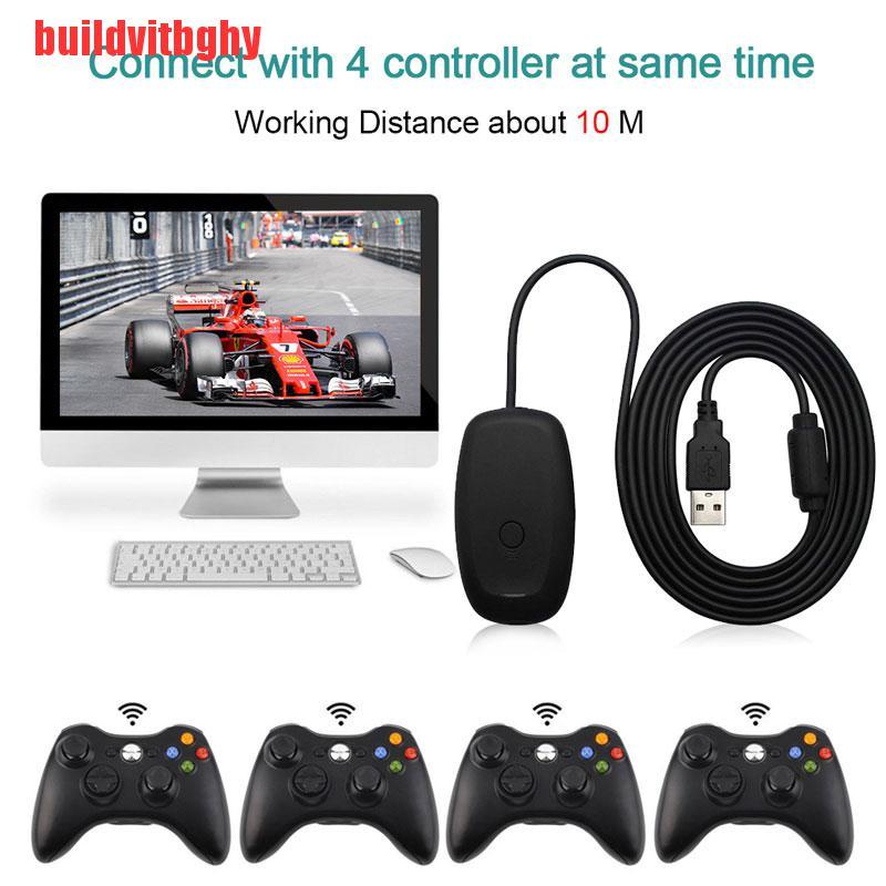 {buildvitbghy}Black Gamepad USB Wireless For Xbox 360 Receiver Controller Adapter Gaming OSE