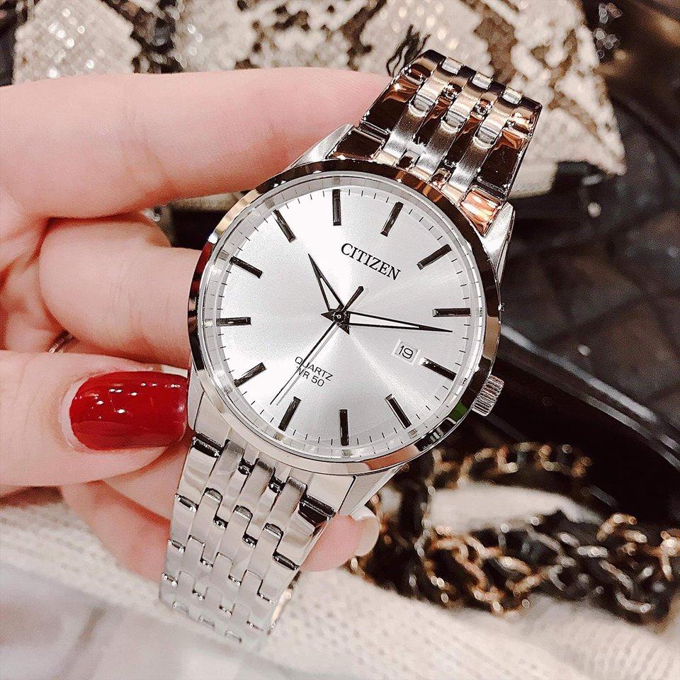 Đồng Hồ Citizen Nam Chính Hãng, Đồng Hồ Citizen BI5000 - 87A Dây Thép Lịch Ngày Fullbox.