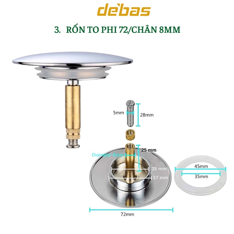 Nút chặn thoát nước rốn xi phông bồn tắm bồn tắm các hãng thay thế rốn bồn tắm Inax Apolo Selta Gorven Amazon Picenza