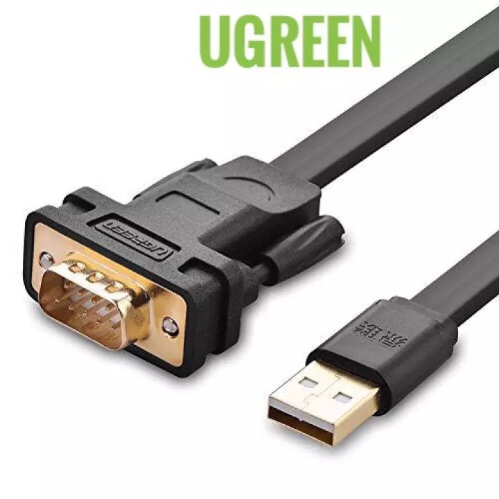 Cáp USB to RS232 Com 9 chân Cao Cấp Ugreen 20218 20206 Chính hãng CR107 (Chipset FTDI FT232)