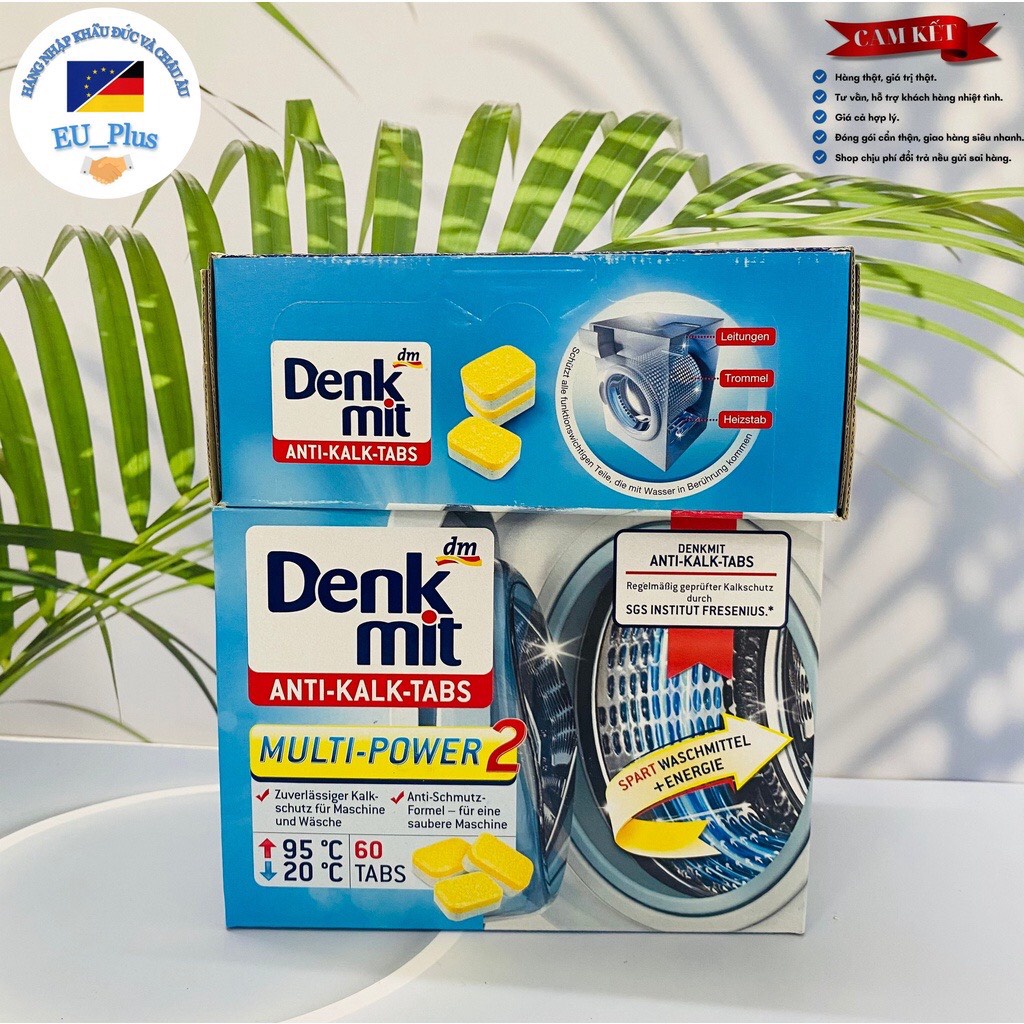 Viên Tẩy Rửa Lồng Giặt Dm Denk Mit Anti-Kalk-Tabs 60 Viên/Hộp 900g Đức