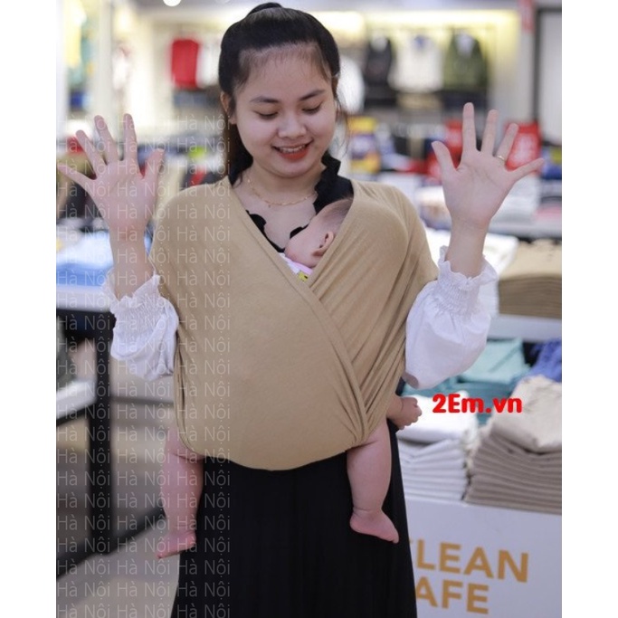 [SIÊU RẺ] (HÌNH THẬT) Địu sling vải em be sling cho em bé chỉnh size - 0  -24 tháng - Hà Nội