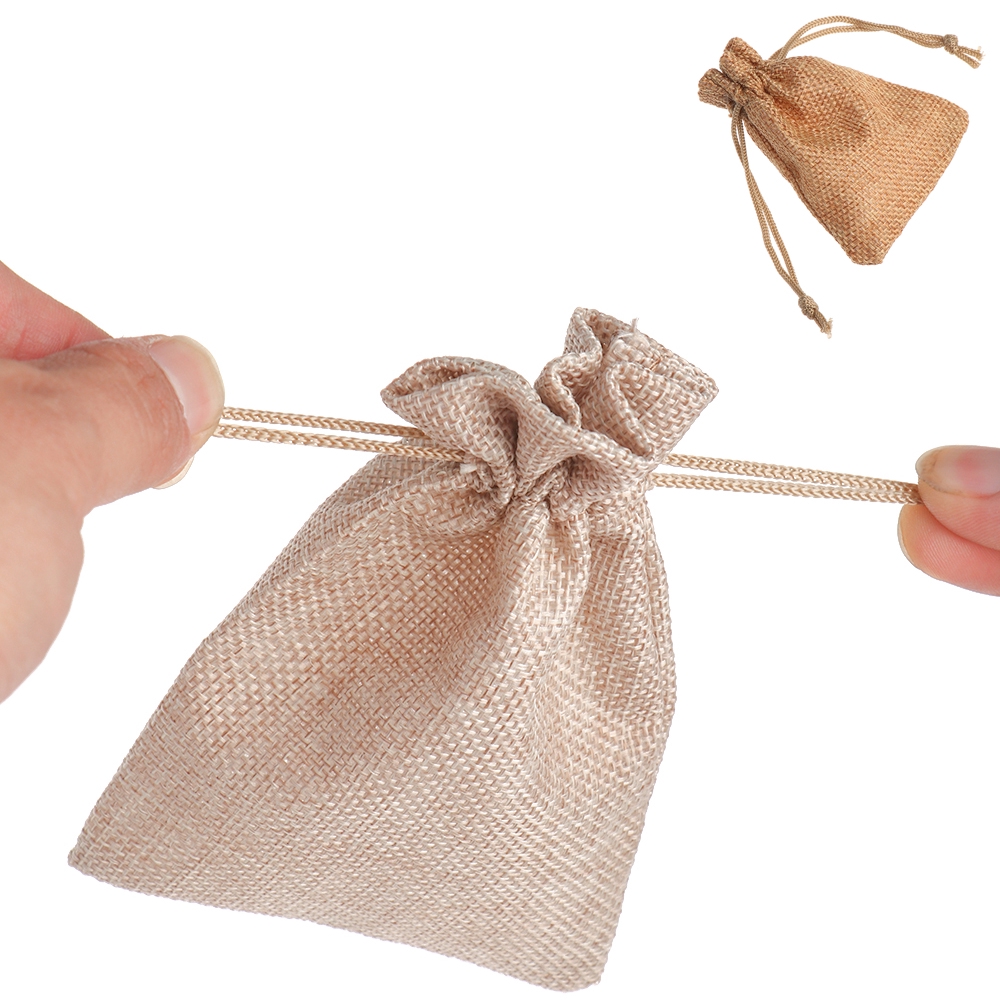 Bộ 5 Túi Đay Đựng Đồ Phối Vải Lanh Cotton Đa Năng Tiện Dụng