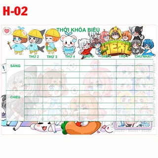Thời khóa biểu Hero Team (mẫu như hình đăng)
