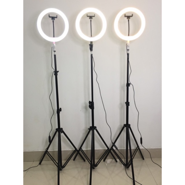 Đèn Led 26cm hỗ trợ ánh sáng livestream bán hàng online ( kèm cả chân và kẹp điện thoại )