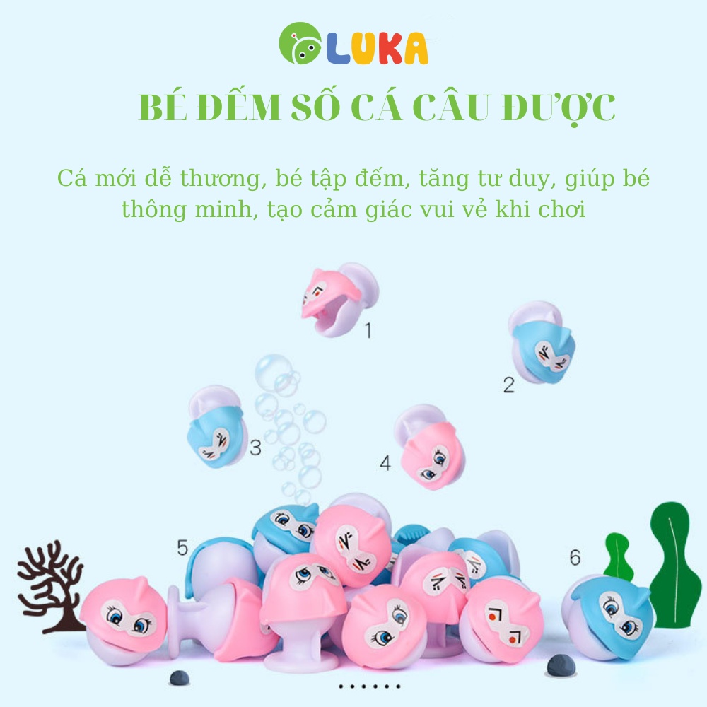 Đồ chơi trẻ em câu cá 15, 24, 45 cá Luka 4 8 cần câu cho bé từ 2 tuổi tặng kèm 3 pin AA