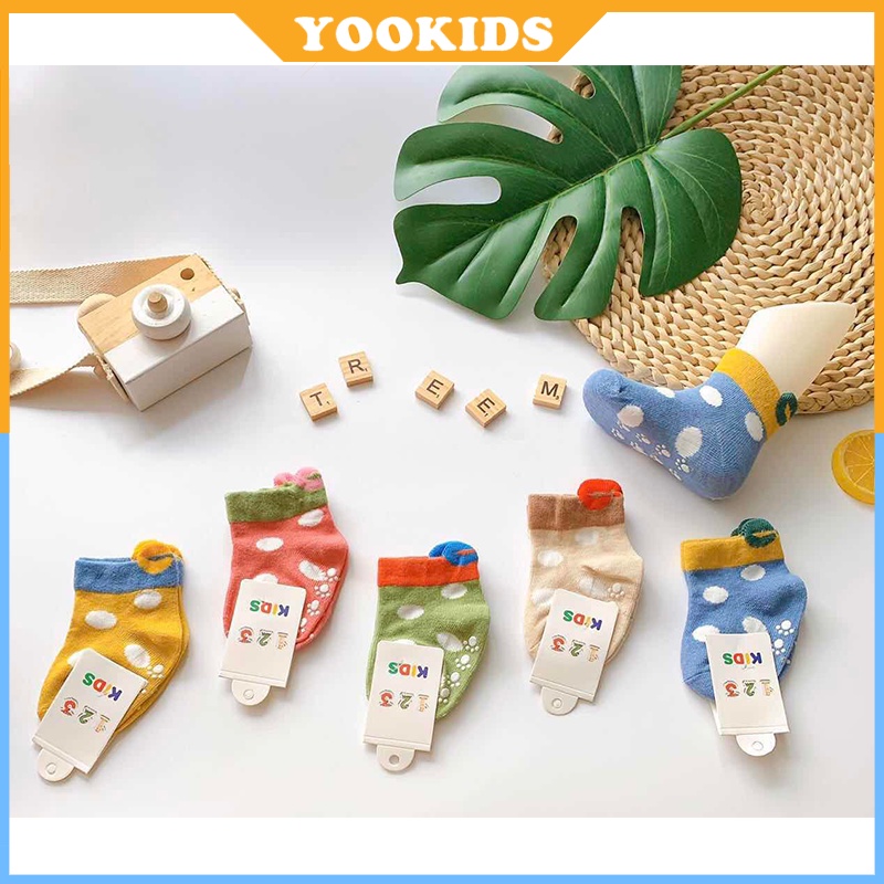 Tất cho bé YOOKIDS chất liệu petit hàn quốc mềm min co giãn 4 chiều, Tất chống trượt cho bé trai bé gái