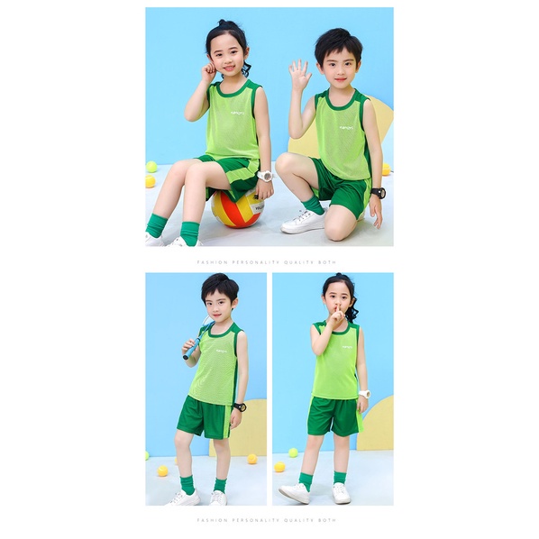 Bộ Áo Sát Nách + Quần Short Nhanh Khô Thời Trang Mùa Hè Cho Bé 100-160cm