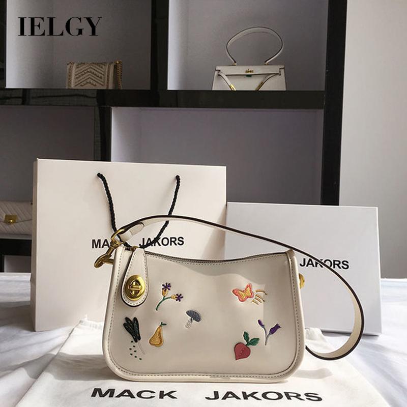 Túi đeo vai / dưới cánh tay IELGY bằng da màu trơn in họa tiết graffiti cổ điển