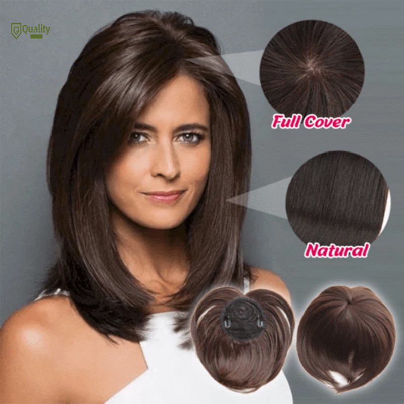 Silky Clip-On Hair Topper Wig Heat Resistant Fiber Hair Extension for Women