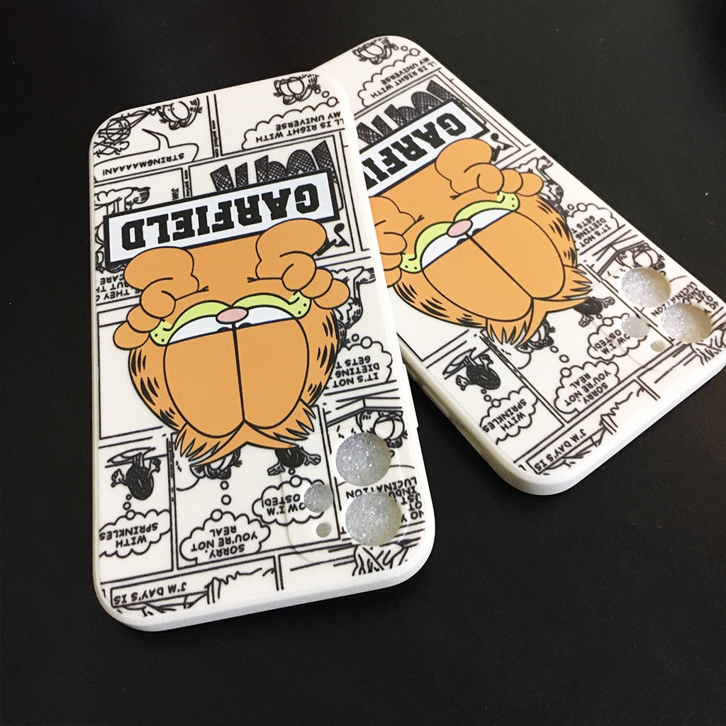 Ốp lưng iphone cạnh vuông Mèo Garfield bảo vệ ip 6/6s/6splus/7plus/8plus/X/Xs/XsMax/11/11pro/promax – Mario Case