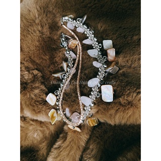 Lắc chân tết macramé vỏ sò điệp xà cừ