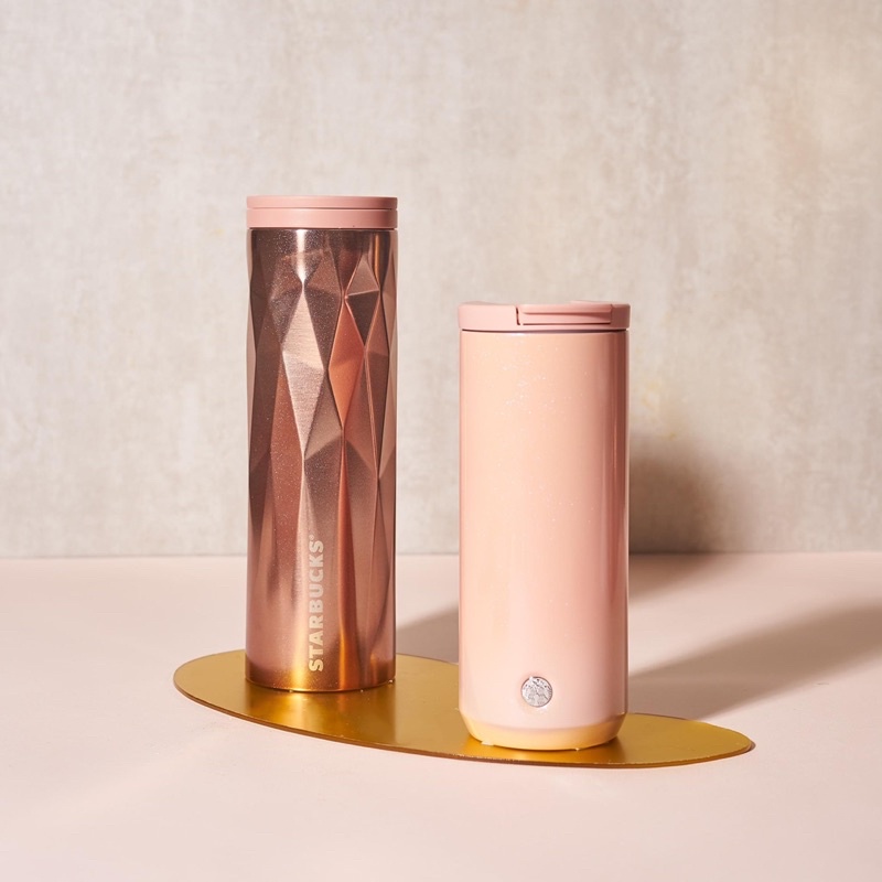 Bình Starbucks Stainless Steel Troy Rose Gold 16Oz