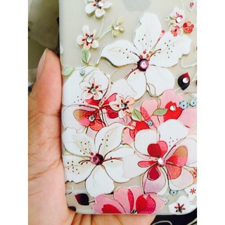 ốp iphone 6, 6S in hoa dẻo mỏng đính đá