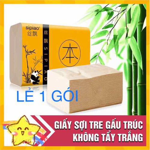 [Mã 267FMCGSALE giảm 8% đơn 500K] Giấy ăn gấu trúc SIPIAO 3 lớp cao cấp (300 tờ/ gói)