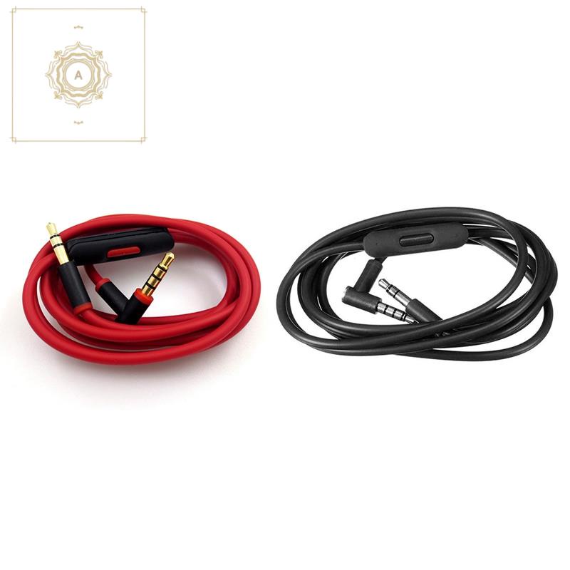 2x Remote Talk Audio Cable for Beats Studio, Executive, Mixer, Solo HD, Wireless, and Pro Headphones(Black+Red&Black)