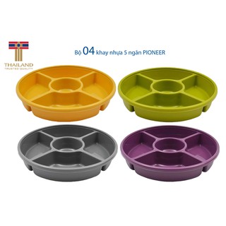 Bộ 4 khay nhựa thực phẩm 5 ngăn Pioneer