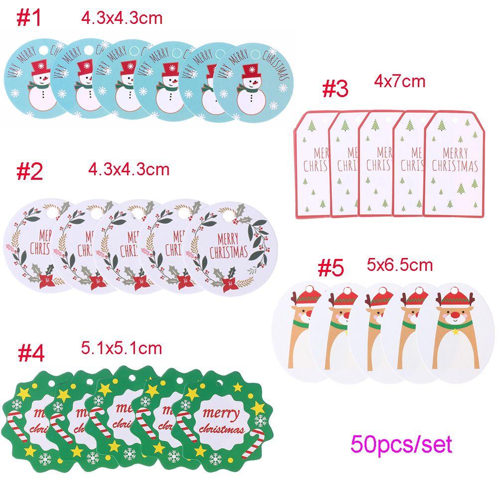 50 Nhãn Dán Trang Trí Hộp Quà Giáng Sinh Bằng Giấy Hình Ngôi Sao &amp; Ông Già Noel