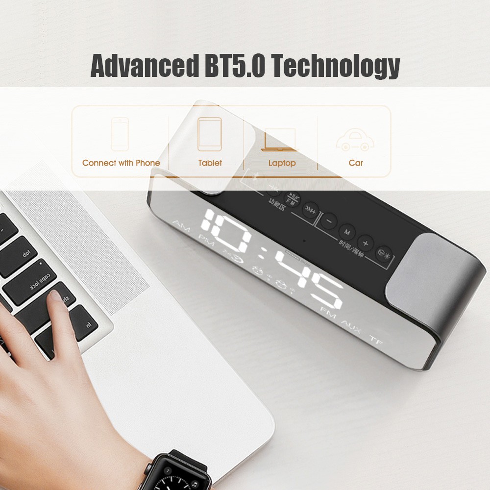 Loa Bluetooth Kiêm Đồng Hồ Thời Trang Lenovo L022 Bt Tráng Gương