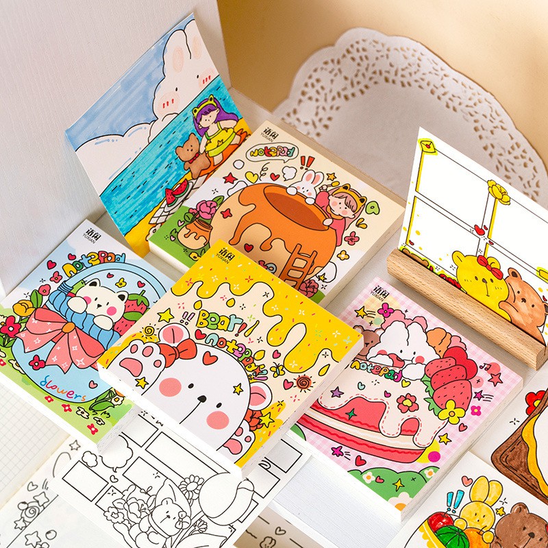 Note Pad Giấy Ghi Nhớ Idle Memo Pad Kèm Ô Tô Màu và Ghi Chép Tiện Lợi