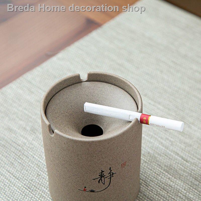 Gạt tàn thuốc bằng gốm có nắp đậy chống khói thuốc đa năng sáng tạo cá tính cho phòng khách