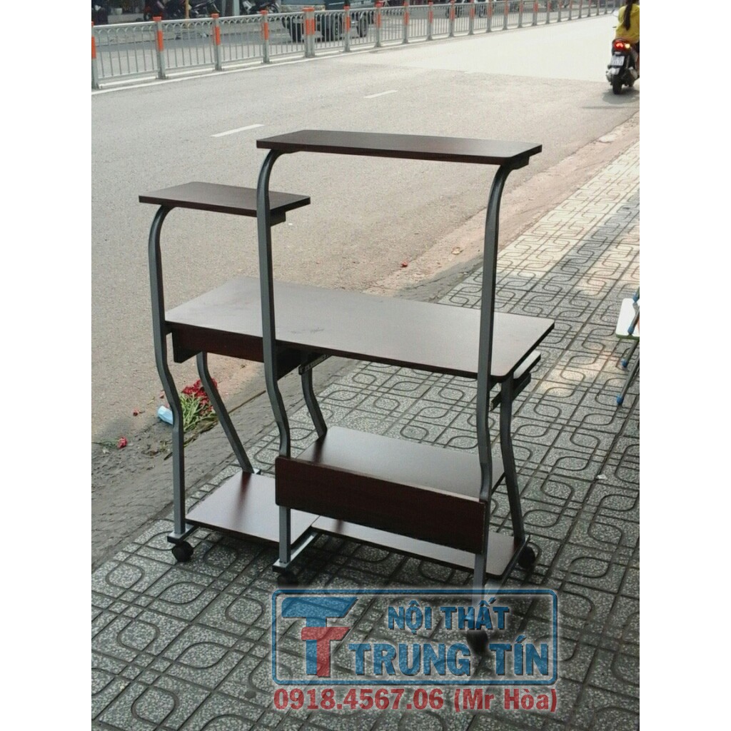 Bàn vi tính khung sắt 70 nâu | BigBuy360 - bigbuy360.vn