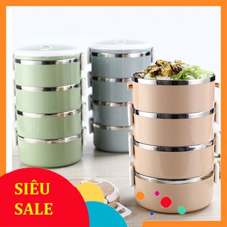 Cặp lồng cơm 4 tầng - cà mên giữ nhiệt 4 tầng lúa mạch