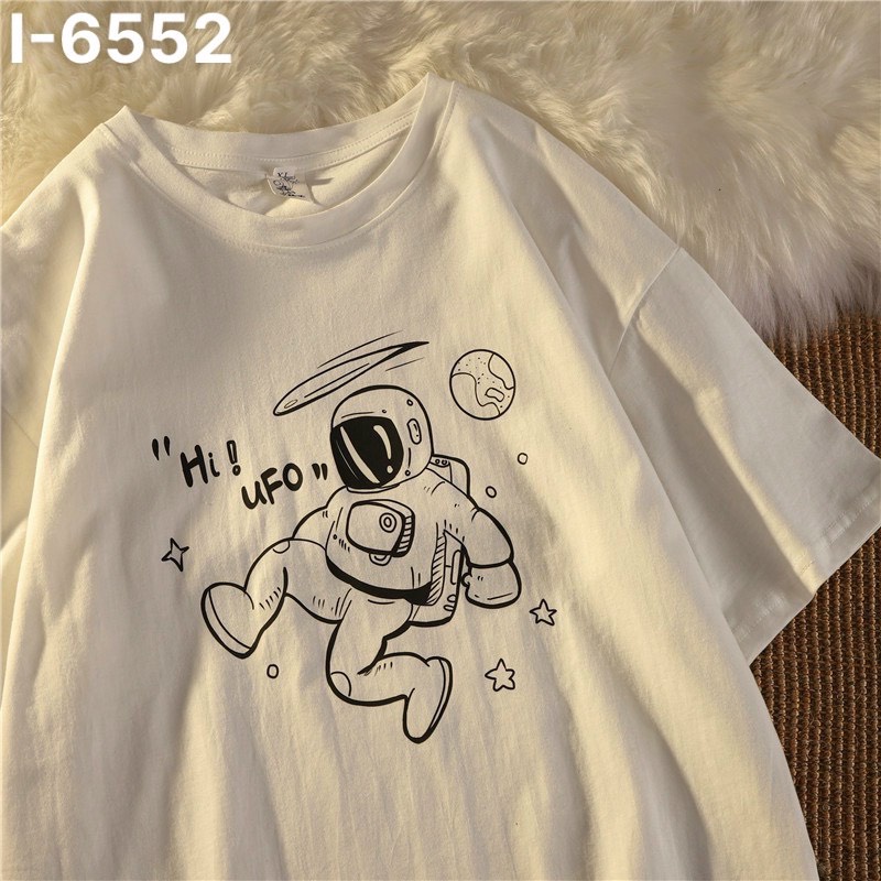 Áo Thun Nữ Unisex Phi Hành Gia Hoạt Hình Cực Đẹp