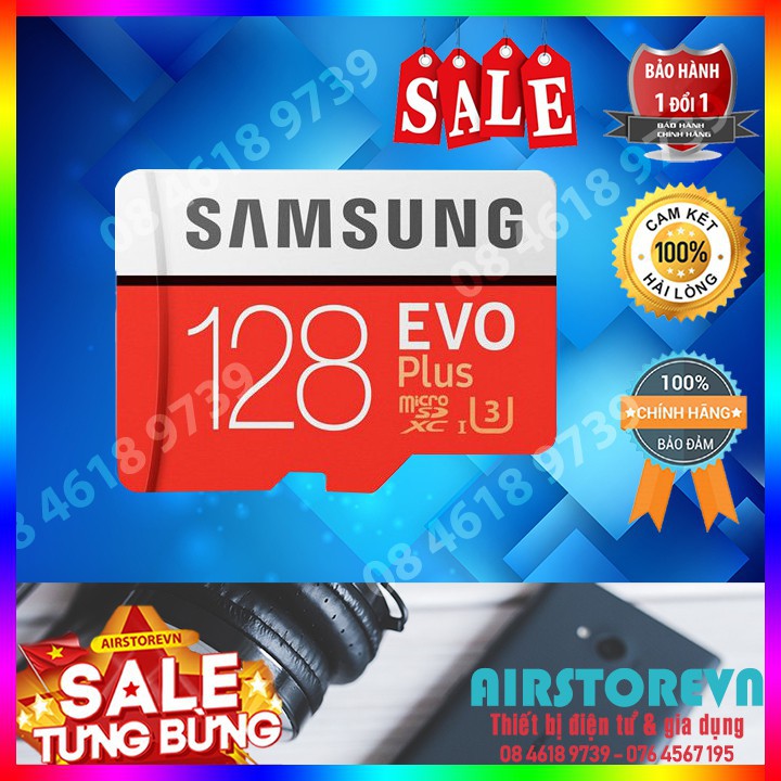 Thẻ nhớ MicroSD 128G Samsung EVO Plus Class 10 Box 95MB/S chính hãng- Xả kho giá số