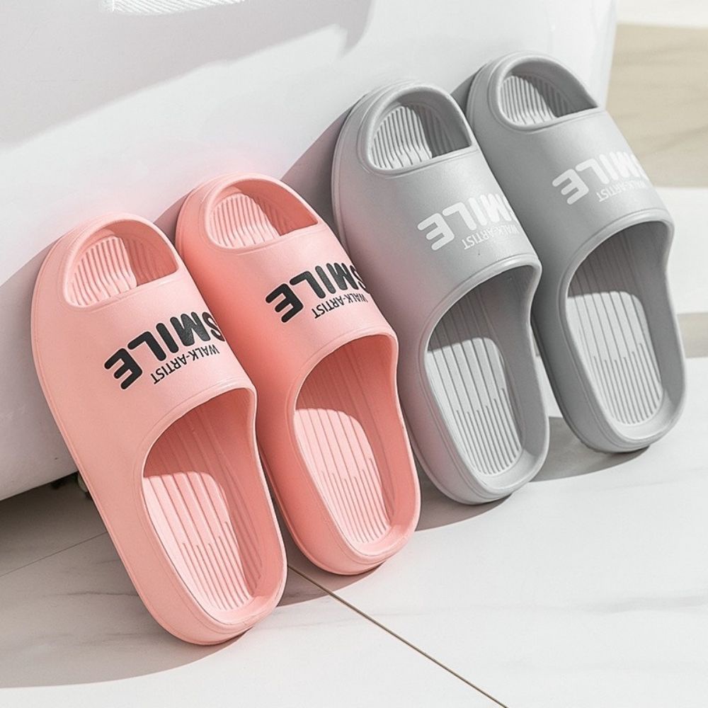 Dép Bánh Mì Nam Nữ Đế Đúc Cao 5Cm Smile Getto, Dép Đi Trong Nhà Quai Ngang Ulzzang Nhiều Màu