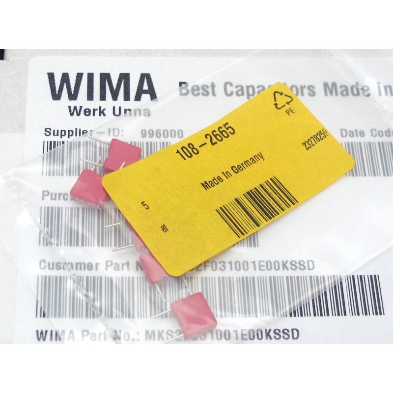 Tụ điện màu đỏ WIMA MKS2 100V 0.022UF 223K 223