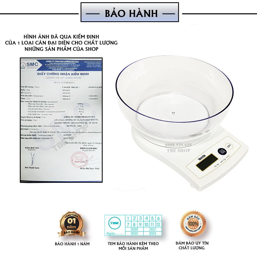 Cân Điện Tử Nhà Bếp Tanita 2kg Chính Hãng Chính Xác Cao Tặng Tô Chứa ( Bảo Hành 1 Năm ) TBE Shop