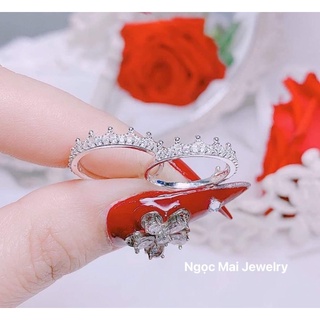 Nhẫn nữ bạc ta Vương miện xinh xắn Ngọc Mai Jewelry nhẹ nhàng cuốn hút.