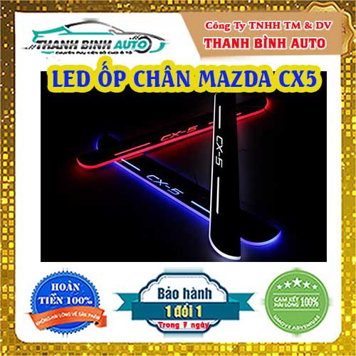 Ốp Chân Led Mazda CX5 - Ốp Bậc Cửa Bên Ngoài Mazda CX5 - Thanh Bình Auto