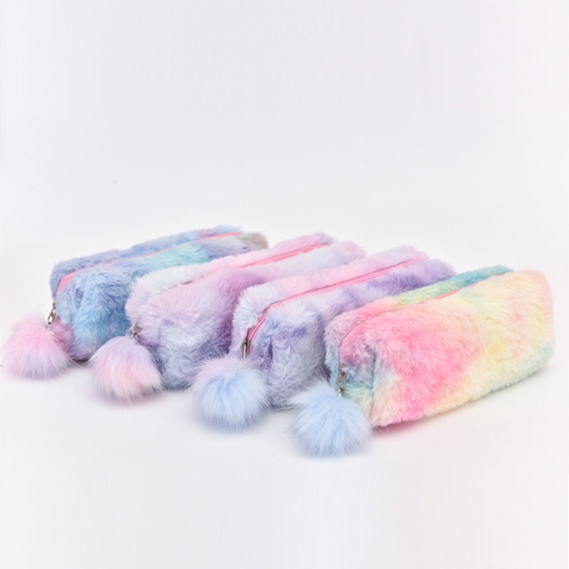 Túi Đựng Bút Bằng Lông Màu Pastel Cho Nữ