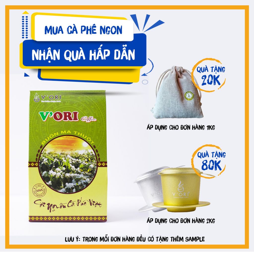 Cà phê nguyên chất Robusta AMA rang mộc,  cafe bột pha phin ngon chuẩn UTZ V'Ori | BigBuy360 - bigbuy360.vn