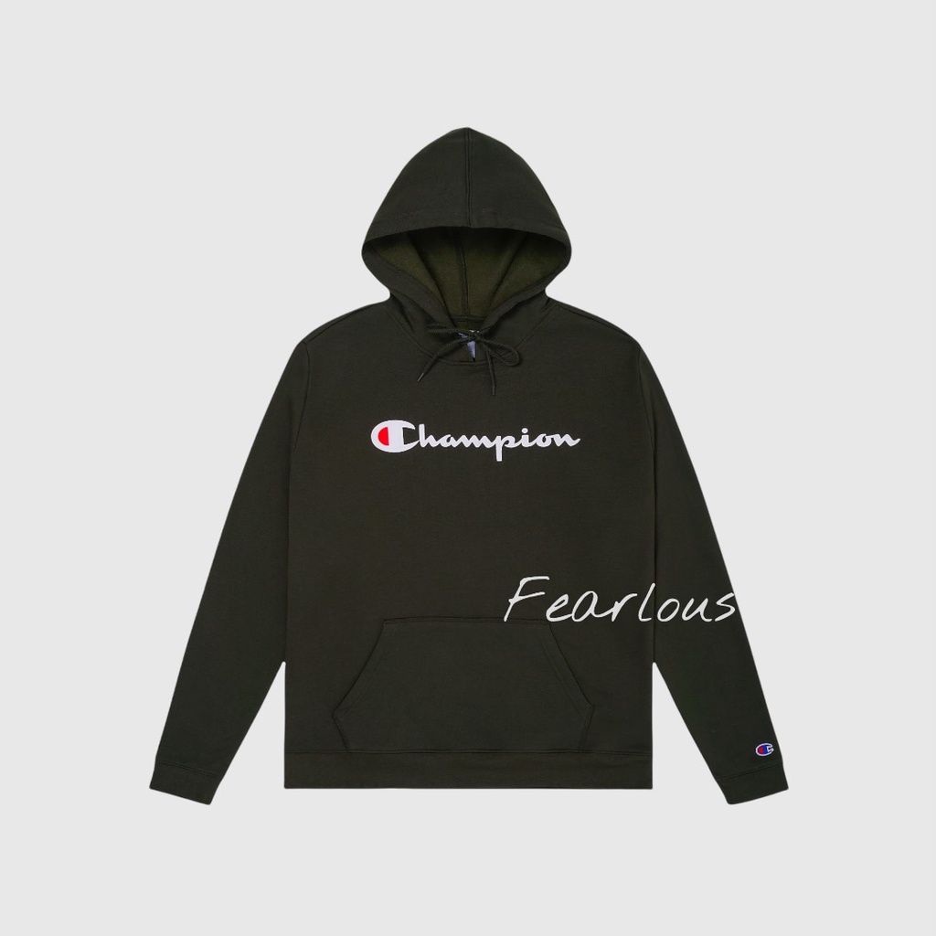CHÍNH HÃNG | ÁO HOODIE CHAMPION SCRIPT PULLOVER HOODIE OLIVE | FEARLOUS.VN
